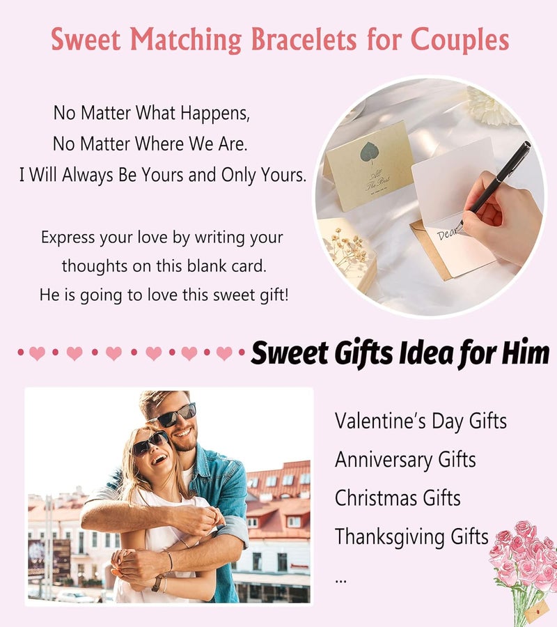 UNGENT THEM Pinky Promise Matching Bracelet for Couples Soulmate Man Distance Relationship Gifts for Women Men Him Her… - Image 5
